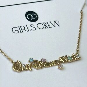 Disney Parks Girls Crew Walt Disney World WDW Script Necklace